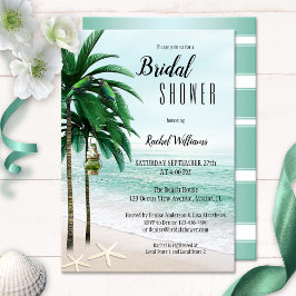 Tropical Beach Palm Trees Bridal Dusche Einladung