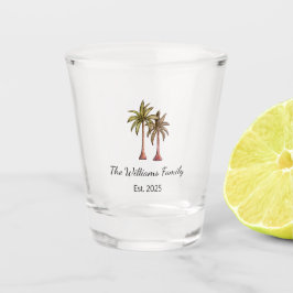 Tropical Beach Palm Trees Elegantes Gold Schnapsglas