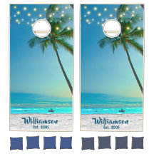 Tropical Beach Palm Trees String Nom de famille