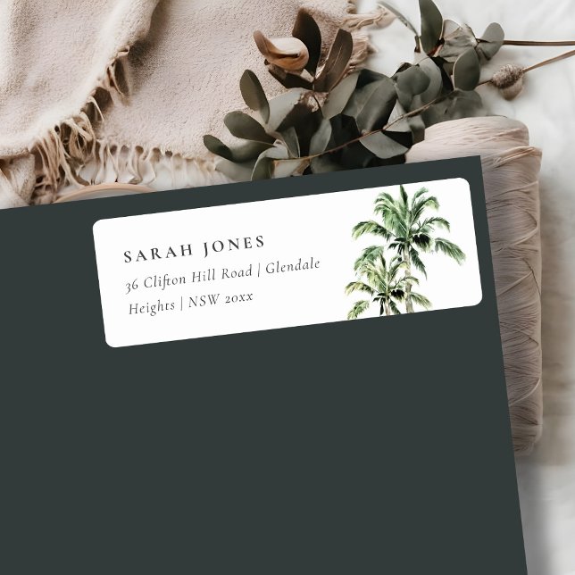 Tropical Beach Palm Trees Wasserfarbenadresse (Von Creator hochgeladen)