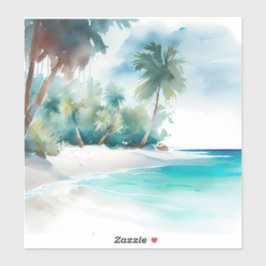 Tropical Beach Palm Treppers Aufkleber