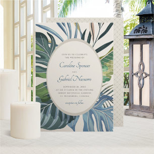 Tropical Beach Palm Wedge Einladung