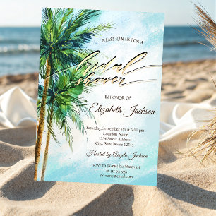 Tropical Beach, Palms Bridal Dusche Einladung