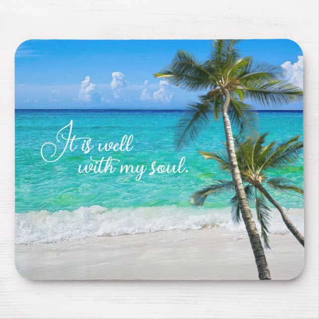 Tropical Beach Palms Inspiration ist es gut Hori Mousepad (Vorne)