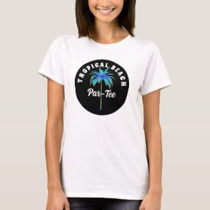 Tropical Beach Par T-Shirt Palm Tree Golf