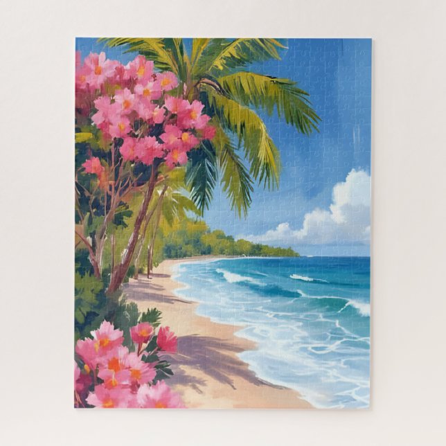 Tropical Beach Paradise | Ocean Painting (Vertikal)