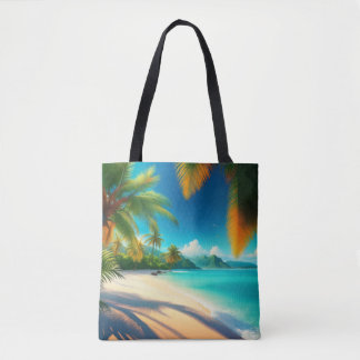 Tropical Beach Paradise - Palme Tree Art Tasche