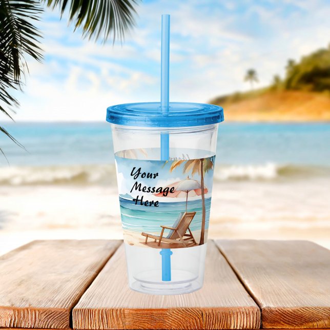 Tropical Beach Party Acrylic Tumbler Acryltrinkbecher (Von Creator hochgeladen)