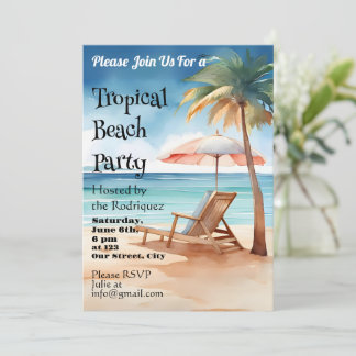 Tropical Beach Party Einladung