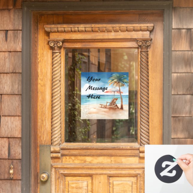 Tropical Beach Party Fensteraufkleber (Haustür)