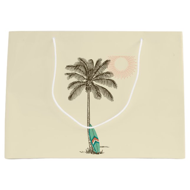 Tropical Beach Party Palm Tree Geschenktaschen Große Geschenktüte (Vorderseite)