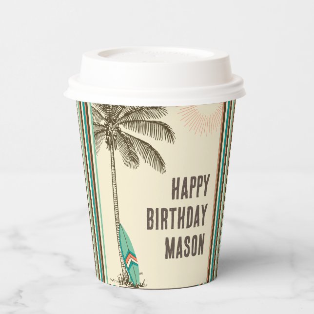 Tropical Beach Party Palm Tree Paper Cup Pappbecher (Links)