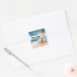 Tropical Beach Party Quadratischer Aufkleber