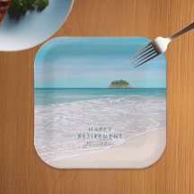 Tropical Beach Personalisiert "Happy Retirement"
