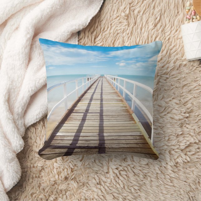 Tropical Beach Pier Throw Kissen (Decke)