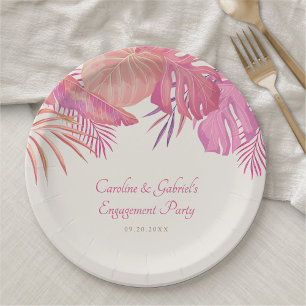 Tropical Beach Pink Wedge Pappteller