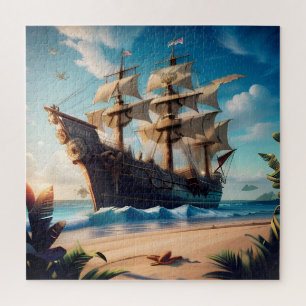 Tropical Beach Pirate Ship