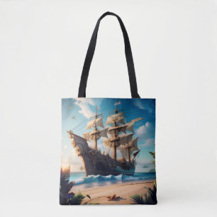 Tropical Beach Pirate Ship Tasche