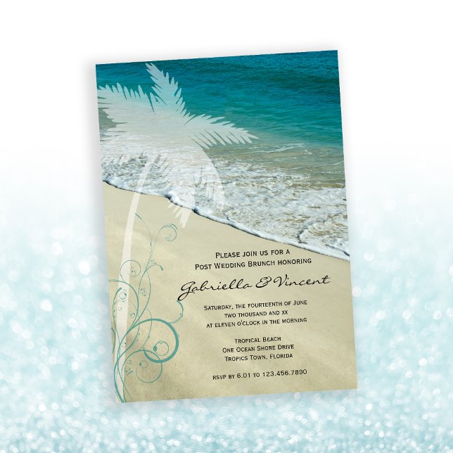 Tropical Beach Post Mariage Brunch Invitation (Créateur téléchargé)