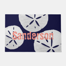 Tropical Beach Sand Dollars Navy Coral Familiennam