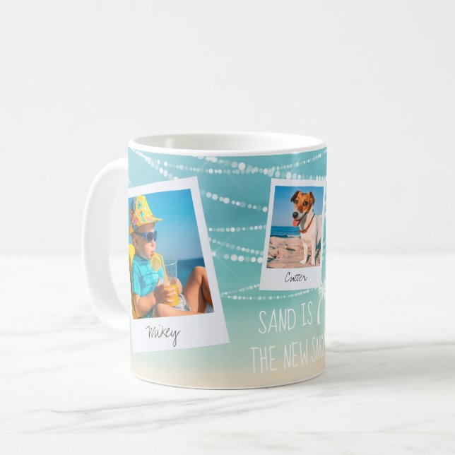 Tropical Beach Sand ist das neue Schnee-Foto Kaffeetasse (Vorderseite Links)