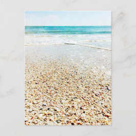 Tropical Beach Sand Ocean Waves Muscheln Florida Postkarte