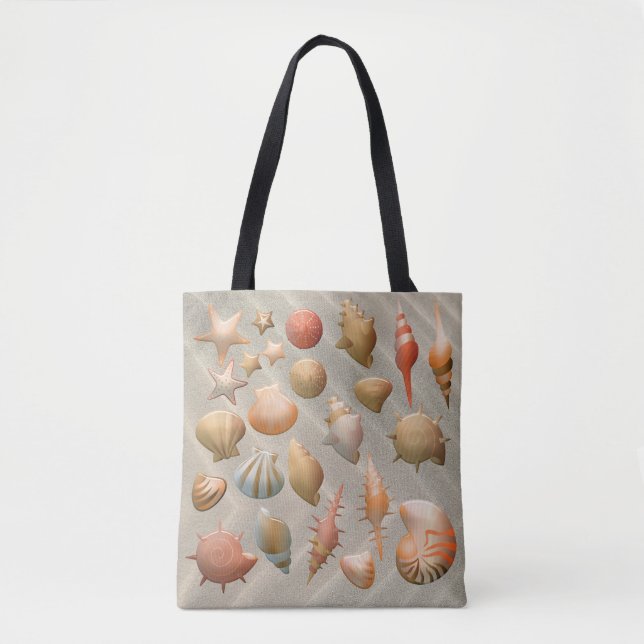 Tropical Beach Sand Seashells Sommerurlaub Tasche (Vorderseite)