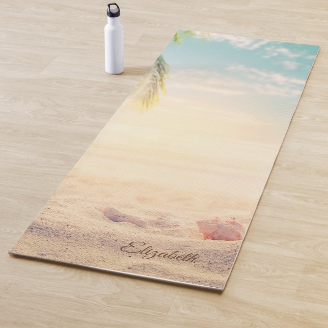 Tropical Beach, Sand, Seashells, Yogamatte (Beispiel)
