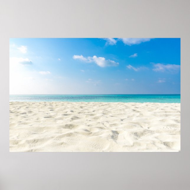 Tropical Beach Sand Sky & Summer Day Poster (Vorne)