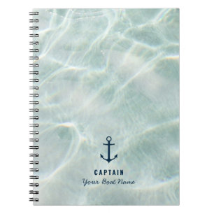 Tropical Beach & Sandy Nautical Custom Bootname Notizblock