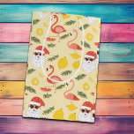 Tropical Beach & Santa Christmas im Juli Party Mittlere Geschenktüte<br><div class="desc">Ein lustiges Weihnachten im Juli Design mit einem tropischen Strand und Santa!</div>