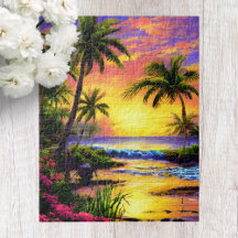 Tropical Beach Scenery Jigsaw Puzzle