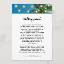Tropical Beach Script Palm Lights Hochzeiten Detai Einladung