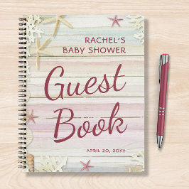 Tropical Beach Seashell Baby Showroom Guest Book Notizbuch