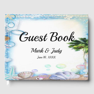 Tropical Beach Seashell Mariage livre d'hôtes
