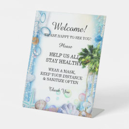Tropical Beach Seashell Wedding Safety Sockelschild