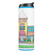 Tropical Beach Shop Thermal Tumbler; Turqouise