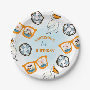 Tropical Beach Sonnenbrille Boy Birthday Pappteller