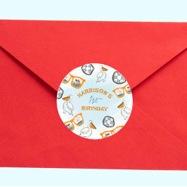 Tropical Beach Sonnenbrille Boy Birthday Runder Aufkleber