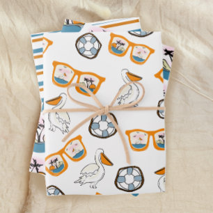 Tropical Beach Sonnenbrille zum Geburtstag Geschenkpapier Set