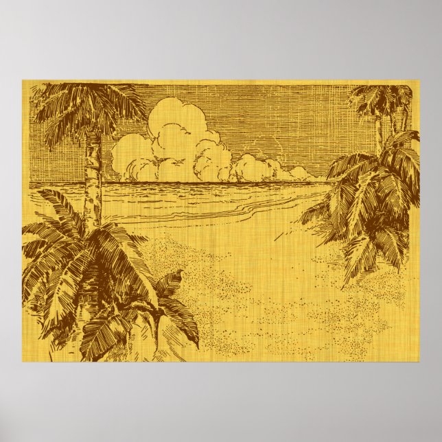 Tropical Beach South Wind Vintage Kunst Poster (Vorne)