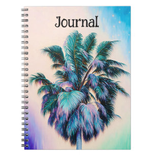 Tropical Beach Style Palm Tree Art Journal Notizblock