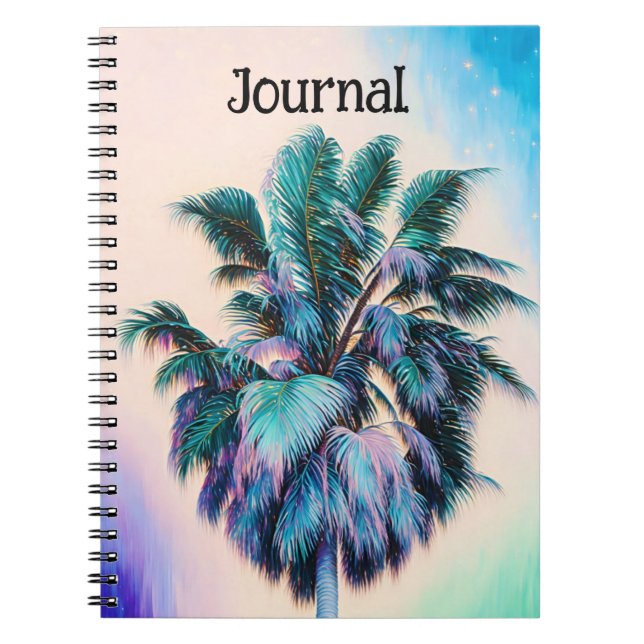 Tropical Beach Style Palm Tree Art Journal Notizblock (Vorderseite)