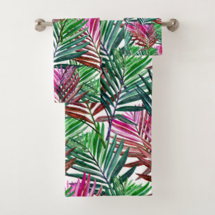 Tropical Beach Summer Palms Badhandtuch Set