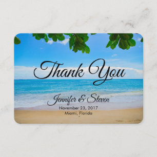 Tropical Beach Sun Sand and Sea Wedding Vielen Dan Einladung