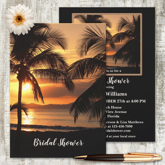Tropical Beach Sunset Bridal Dusche Einladung (Von Creator hochgeladen)