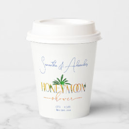 Tropical Beach Sunset Honeymoon Fund Dusche Pappbecher