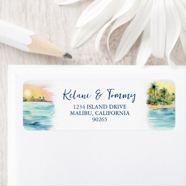 Tropical Beach Sunset & Palm Tree Wedding (Insitu)