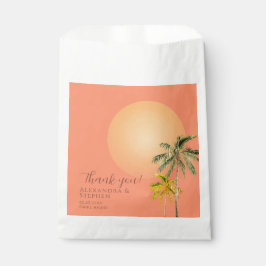 Tropical Beach Sunset & Palmen Minimale Hochzeit Geschenktütchen
