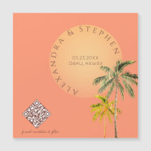 Tropical Beach Sunset & Palmen Minimale Hochzeit